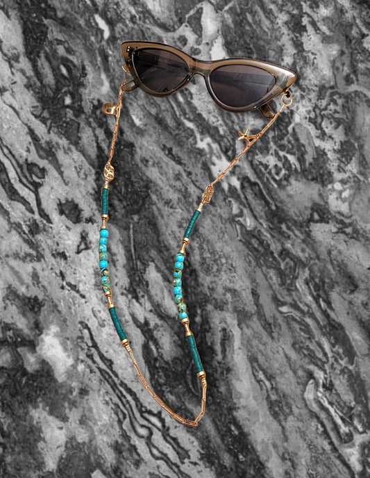 ATLAS - Sunglasses/Eyeglasses/Mask Accessories with Natural Stones and 18k Gold Plated Chains